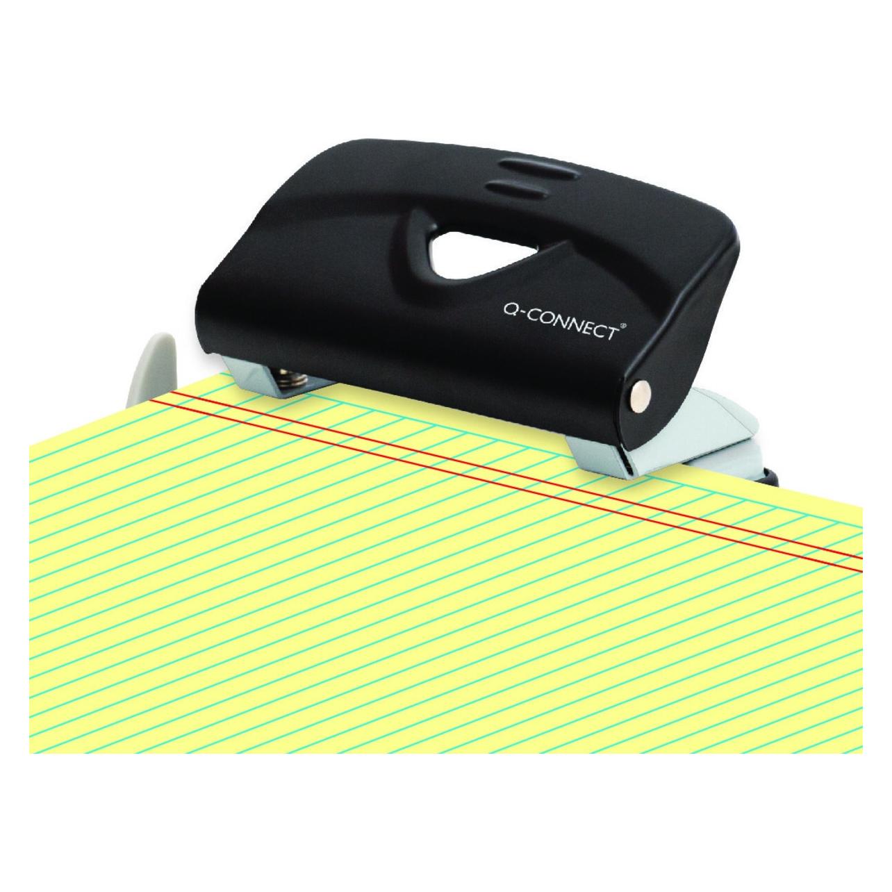 Q-Connect Locher Metall 10 Blatt schwarz/grau (KF14214)