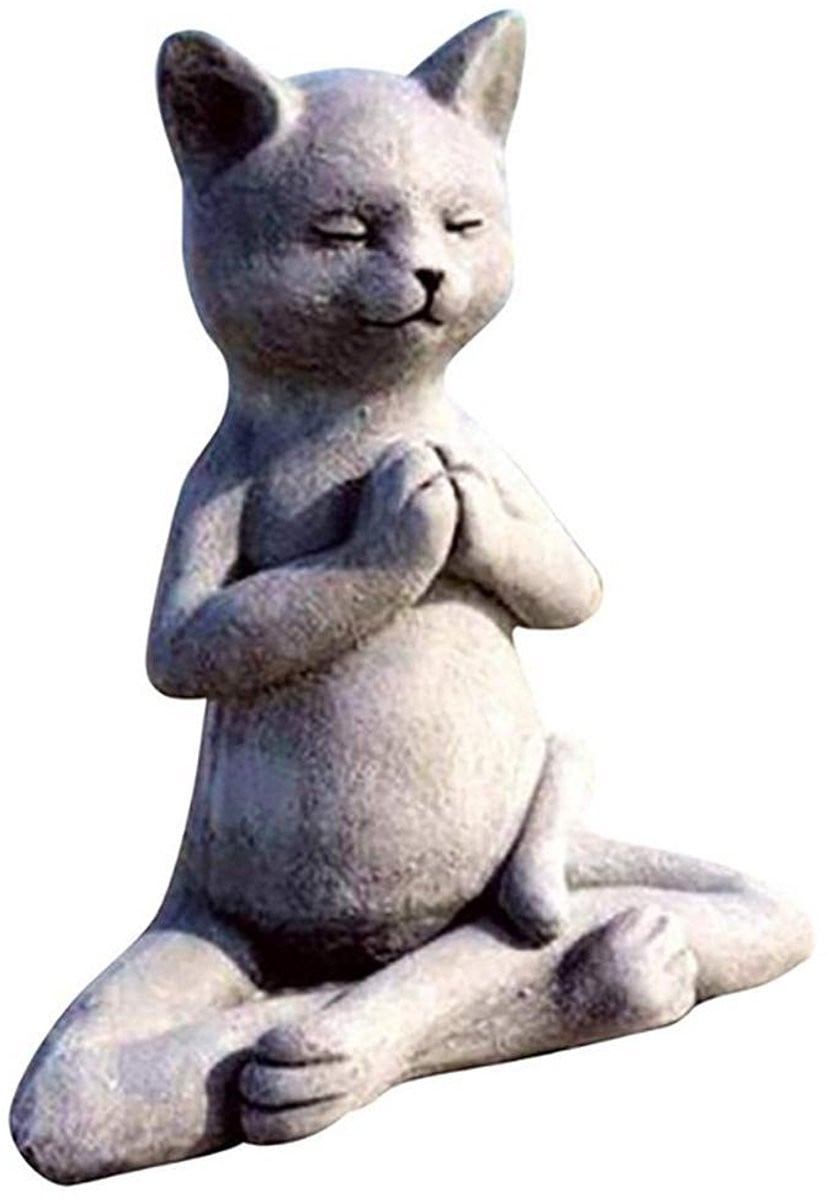 Ibenzoa Boeddha Kat Hond Standbeeld Meditatie Decoratie voor op tafel
