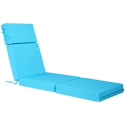 VEVOR Deckchair Auflagen, 1830x533x98 mm, Liegenauflagen für den Außenbereich, wasserabweisend & farbecht, Sonnenliegen-Kissen mit Bändern, dicke Terrassen-Liegepolster für Pooldeck, Meerblau