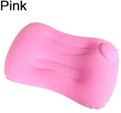 DynamicDeals Flocking Inflatable Travel Pillow, Square Pillow For Outdoor Camping, Multifunctional Home Office Supplies 1pc pink