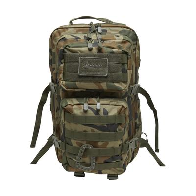 Rucksack BRANDIT "Brandit US Assault Pack Large", Gr. onesize, grün (woodland), Polyester, Rucksäcke Rucksack