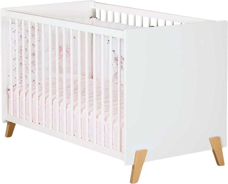 Baby Price Lit à barreaux Joy naturel (60 x 120 cm) Blanc 126x67x77cm