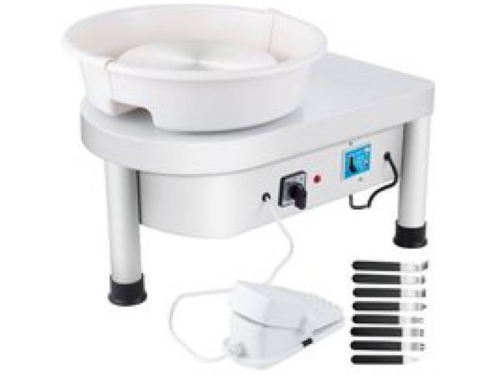VEVOR Tour de Poterie Électrique 280W Kit Machine à Roue de Potier Céramique 25cm 0-300 tr/min Commande au Pieds Outil Mise en Forme pour Professionnel Particulier Moulage Argile Bricolage École