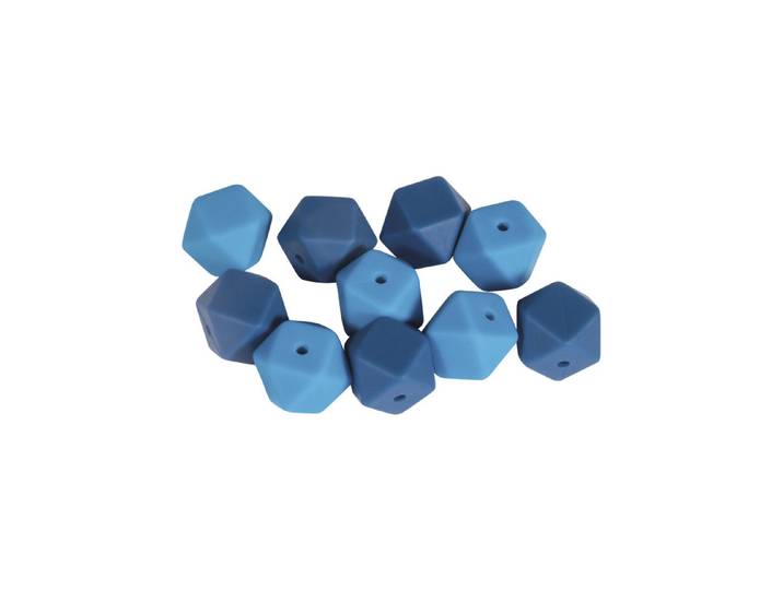 Rayher Silikonperlen Hexagon 14 mm 10 Stück