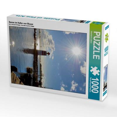 CALVENDO Puzzle Sonne im Hafen von Waase | 1000 Teile Lege-Größe 64x48cm Foto-Puzzle für glückliche Stunden