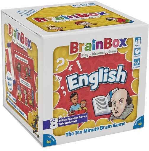 Bezzerwizzer BrainBox English (Refresh 2022) - 55 Illustrated English Language Game Cards for Family Play, Classroom Activities or Individual Practice