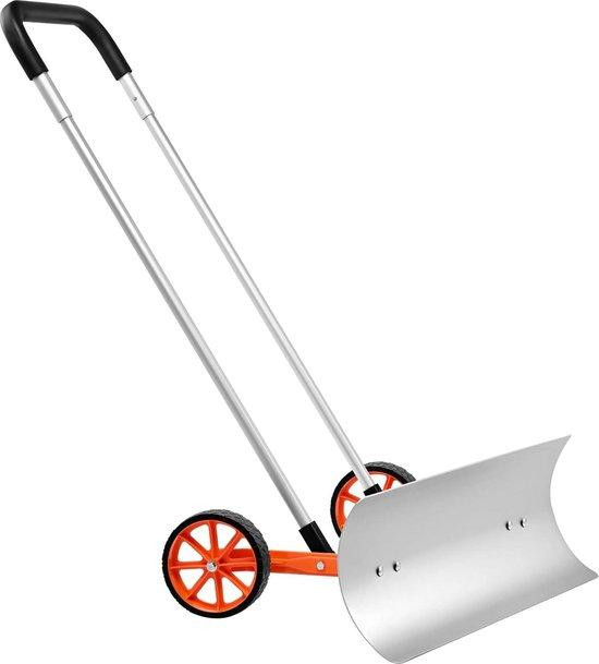 Professionele sneeuwschuiver met wielen en aluminium frame, oranje