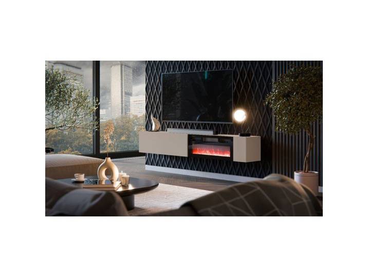 Meuble TV Sindia Dmora Bois Nobilité Beige 200x29 8x30 5h cm