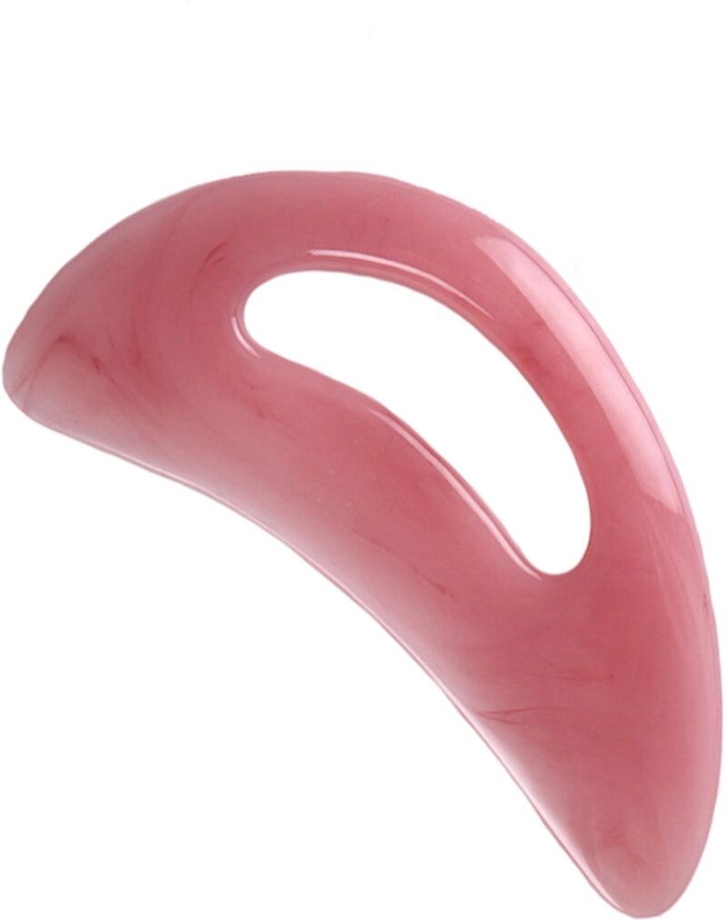 INF Gua-Sha-Brett aus Harz – Großer gebogener Schaber für Meridian-, Gesichts- und Körpermassage, Rosa