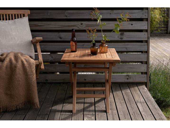Nohr Inklapbare Bistrotafel Amberia Teakhout, 50 x 50cm - Naturel - Vierkant