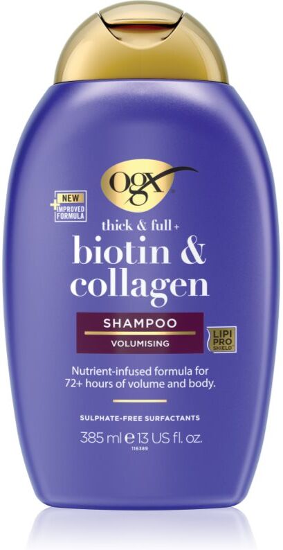 OGX Biotin & Collagen shampoing densifiant pour le volume des cheveux 385 ml