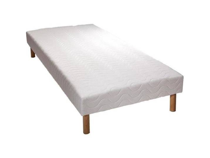 Sommier tapissier - UMBERTO RAVELLI - 90 x 200 cm - 11 lattes en bois massif - Pieds offerts
