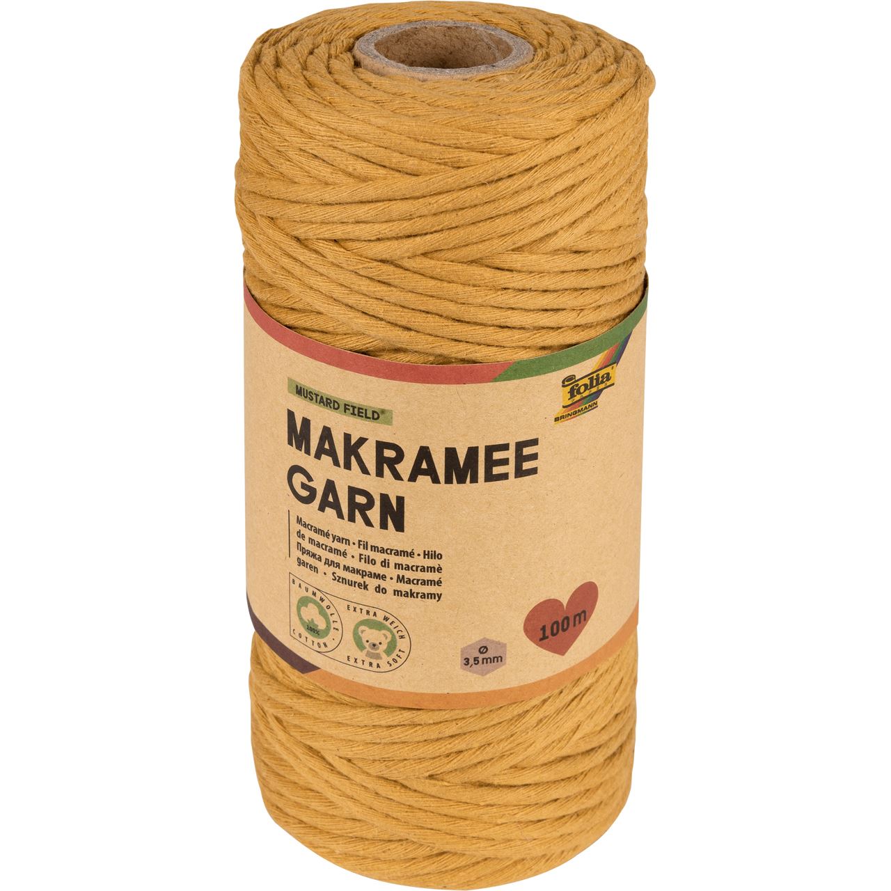 folia Makramee Garn senfgelb Mustard field