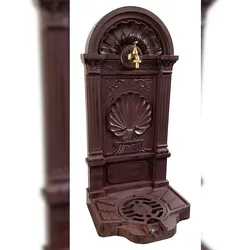 Moritz Garten Wasserhahn 82 x 39 x 33 cm Wasserzapfstelle mit Wasseranschluss Wasserstelle Nostalgie Zapfstelle antikStil braun