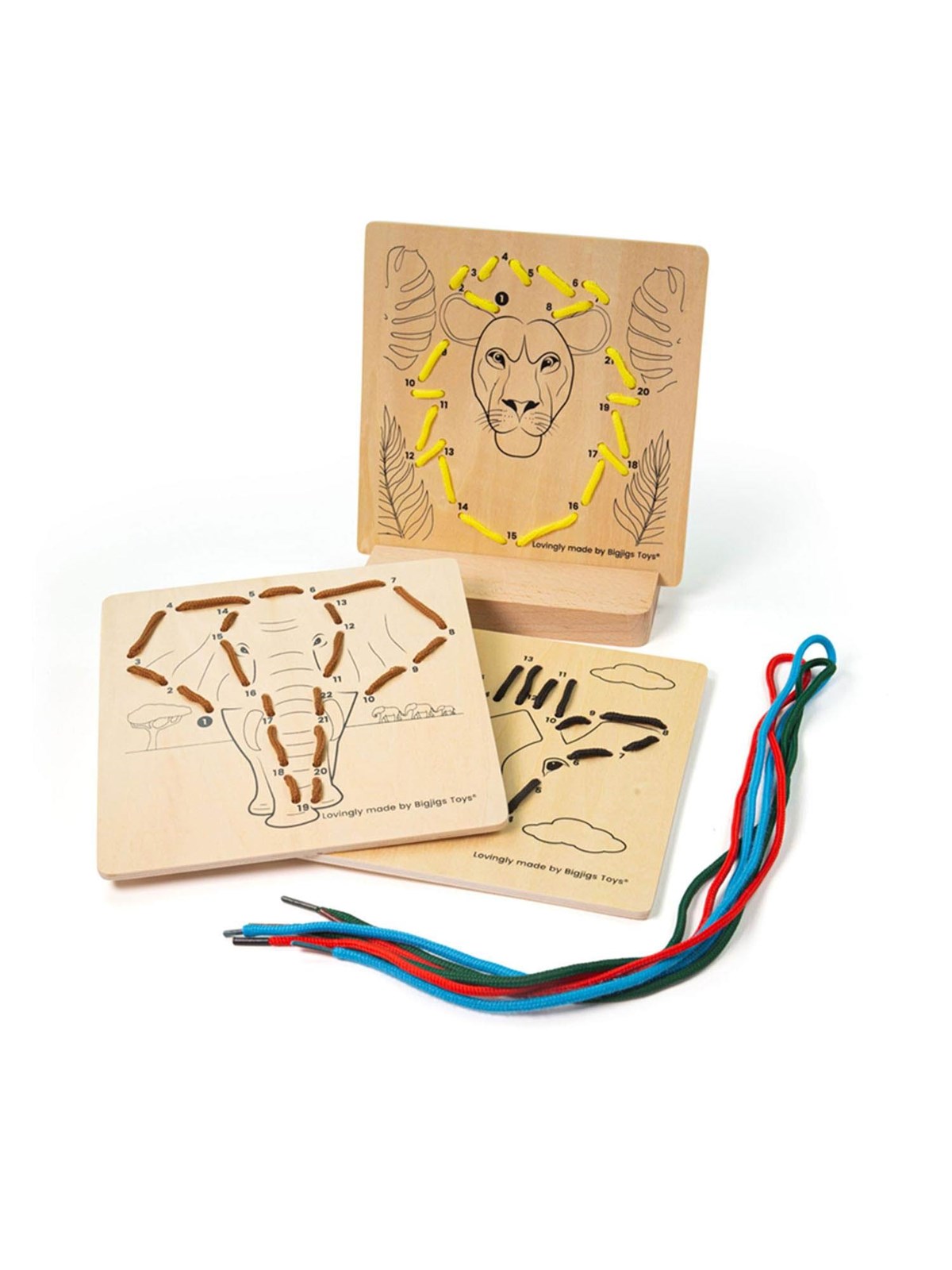 Bigjigs Wooden Puzzle by Numbers - Jungle 8 piece Holz