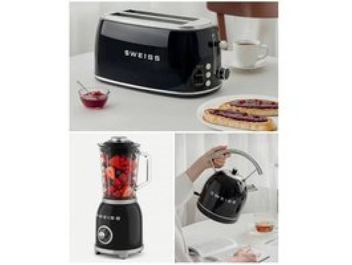 Pack électroménager - HKOENIG - Pack Rétro - Bouilloire 2200W 1 8L - Grille‑pain 4 toasts 1500W - Blender 1000W 1 5L