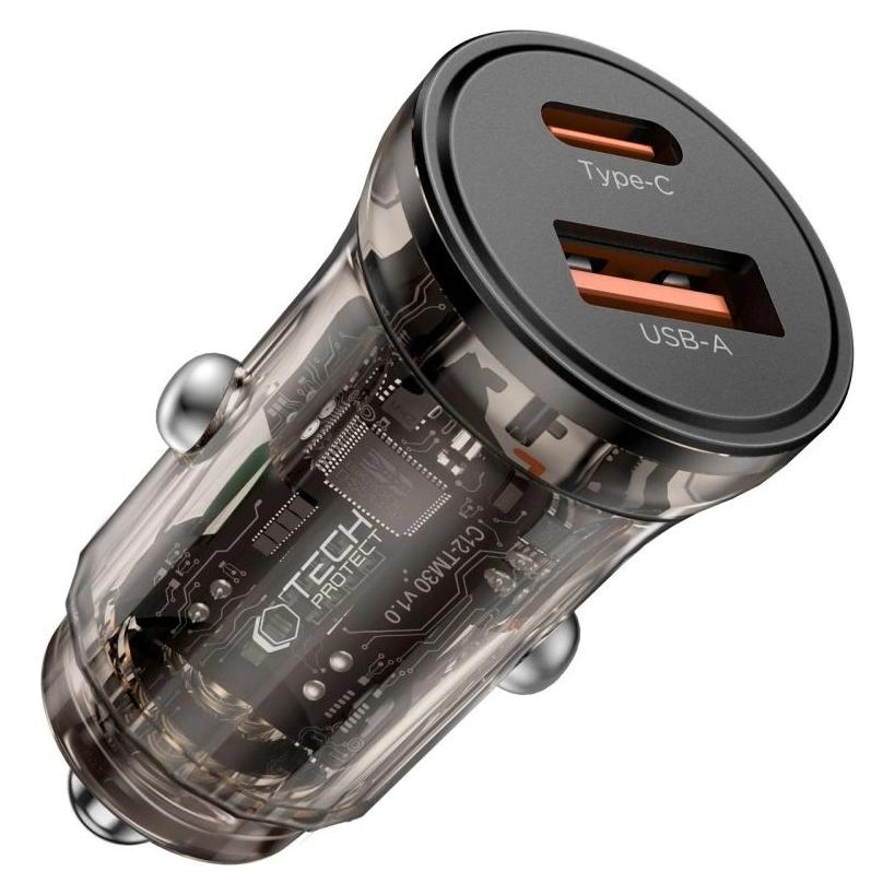 Tech-Protect CC01 2-PORT-AUTO-LADEGERÄT PD 45W / QC3.0 SCHWARZ (5906302361298)