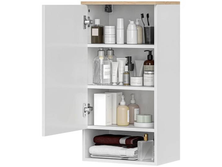 ComfortXL Badezimmerschrank De-09616 Weiß, 40x77x27 cm, Badezimmer, Badmöbel, Midischränke