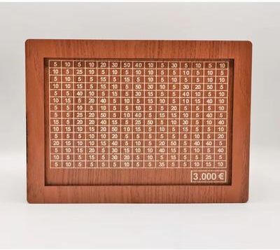 Inspired Finds Wooden Money Saving Box Reusable Piggy Bank With Numbered Savings Goals (100010000 Euro Design) eur 3000