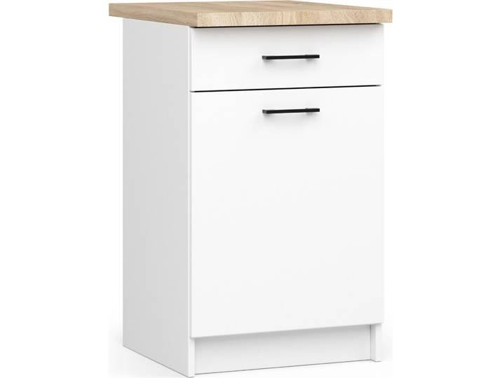 Élément bas de cuisine avec plan de travail OLIWIA blanc L50xH85xP46 cm