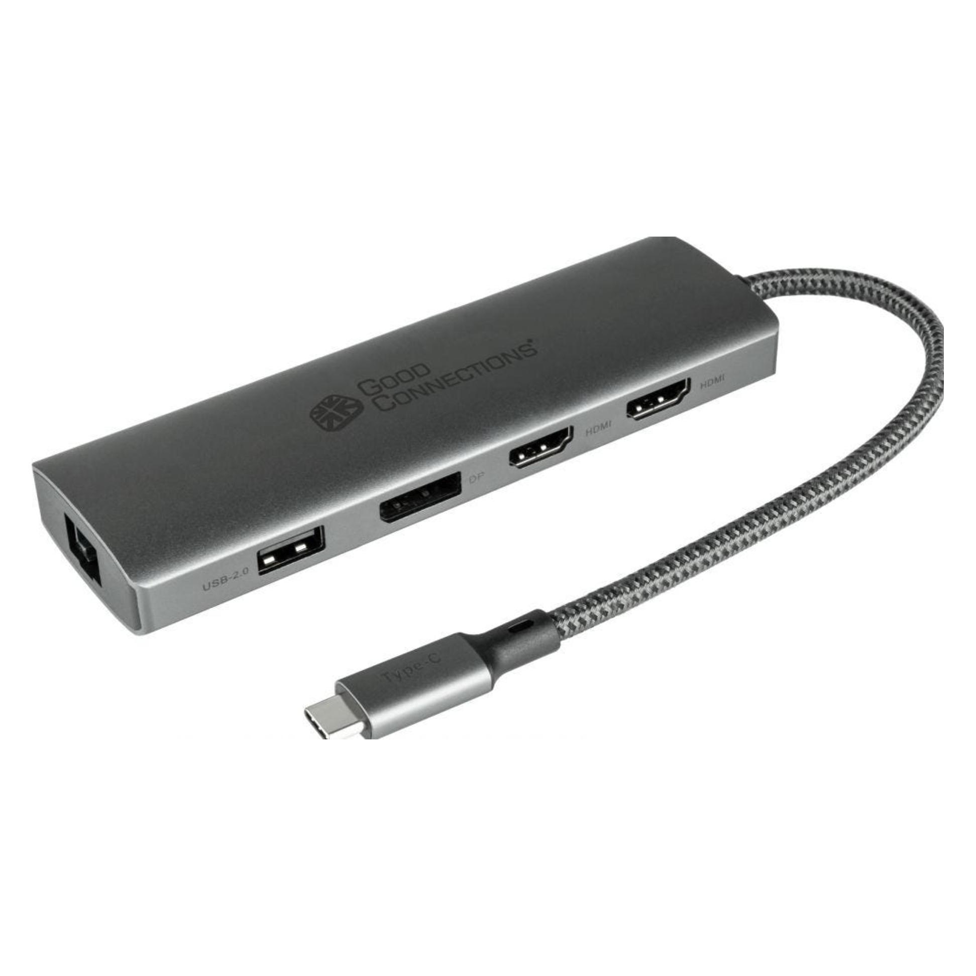 Good Connections USB-C -Hub 10-Port 2x HDMI 2.0 1x DP PD 96W USB 3.0 A 2. (USB-C, 10 Ports) (HUB-C001A)