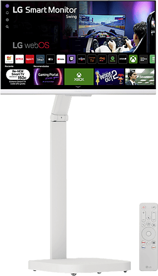 Monitor - LG Smart Swing 32G810SAW-W, 31.5" UHD 4K, 144 Hz, 1 ms, IPS, Altavoces integrados, Blanco