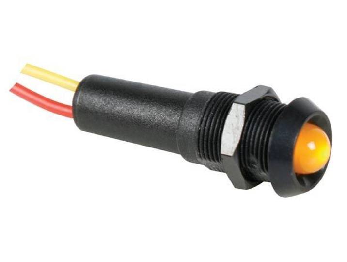 Led lamp 12V - schroefmontage - geel - zwarte behuizing