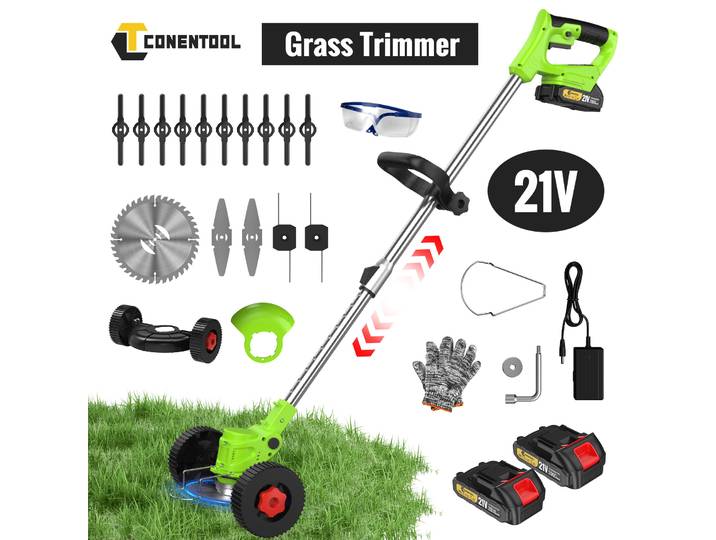 Conentool tondeuse à gazon électrique longueur portative coupe réglable sans fil coupe gazon de jardin pour Batteries Makita 21V
