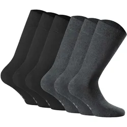 Rohner Basic Unisex Socken, 6er Pack - Cotton II, Kurzsocken, Basic, einfarbig Schwarz/Anthrazit / 43-46 (8.5-11 UK)