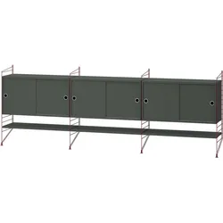 Sideboard Kommode mit Regalböden Dunkelrot Dunkelgrau
