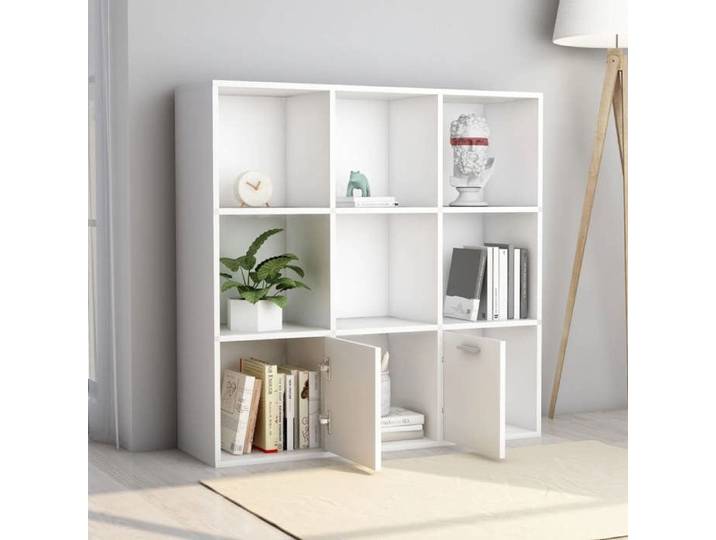 MEUBLE DE SEJOUR Blanc - MODE Bibliothèque salon - Blanc 98x30x98 cm Bois d'ingénierie Nettoyer facile_09_3290