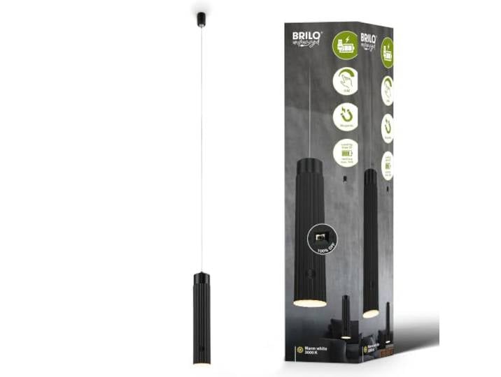 BRILONER - Suspension luminaire LED sans fil\, tactile\, dimmable\, réglable en hauteur\, blanc chaud\, suspension sans électricité\, chambre\, cuisine\, luminaire salon\, 4\,5 x 160 cm\, Noir