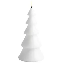 LED Kerze Weihnachtsbaum Nordic White, glatt, 10x20cm