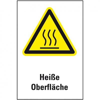 Aufkleber I Warn-Kombischild Heiße Oberfläche, Folie, selbstklebend, 200x300mm, ASR A1.3, DIN EN ISO 7010 W017