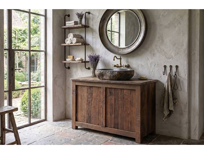 Meuble sous-vasque RURY 2 portes 120 x 80 x 42cm Bois/Marron