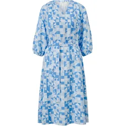 Tchibo - Bedrucktes Webkleid - Damen - Gr. 40 - blau/print