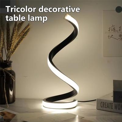 Daily Discovery Modern LED Night Light Spiral Table Lamp Dimmable Bedside Lamp For Bedroom Office Decor s Shape