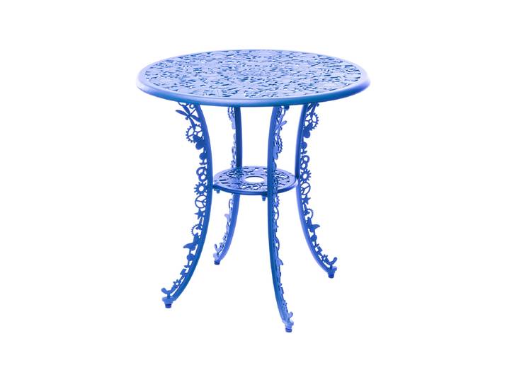 Runder Design Garten-Bistrotisch „Industry“ Blau Seletti