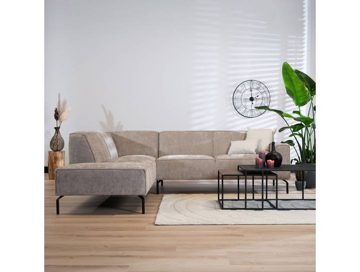 Bronx71 Ecksofa Kansas Stoff taupe links