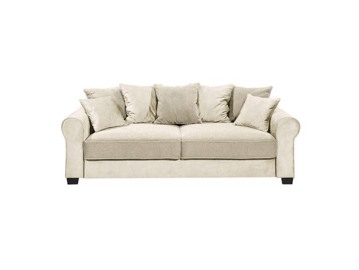 Mid.you 3-Sitzer-Sofa, Creme, Kunststoff, 247x95x115 cm, Made in EU, Schlafen auf Sitzhöhe, Rücken echt, Wohnzimmer, Sofas & Couches, Sofas, 3-Sitzer Sofas