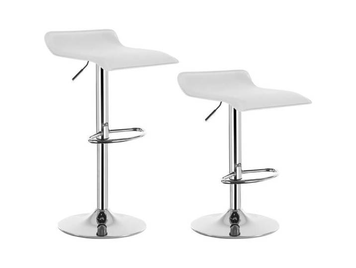 WOLTU Tabouret de bar en similicuir lot de 2 Tabouret de bar pivotant hauteur réglable Blanc