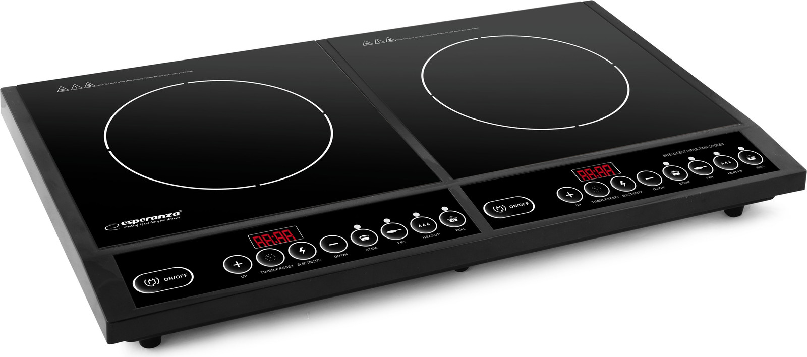 Esperanza EKH008 Black Countertop Induction Hob met 2 zones