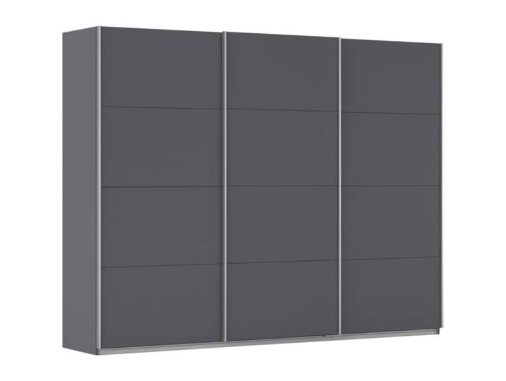 Kledingkast Kick 271 x 210 cm Grijs metallic met aluminiumkleur greeplijst