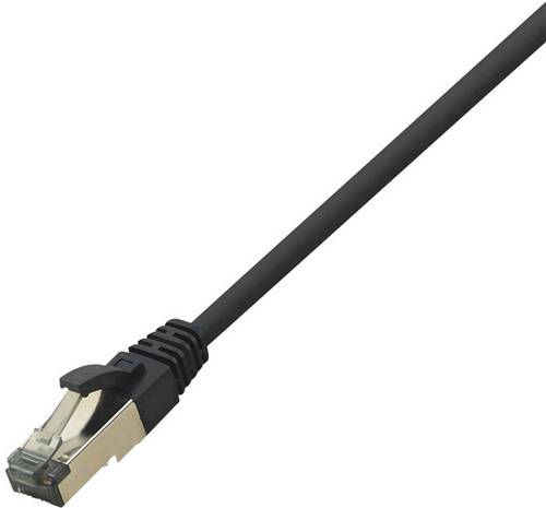 LogiLink CQ8093S RJ45 Patchkabel CAT 8.1 S/FTP 10.00m Schwarz Halogenfrei 1St.