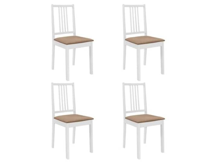 KGHFDVB Esszimmerstühle mit Polstern 4 STK Weiß Massivholz Massivholzgestell, pflegeleichte Oberfläche, moderne Optik, einfache Montage, 110 kg Belastbarkeit