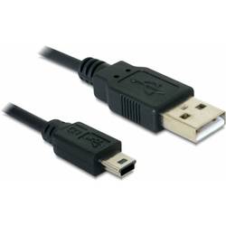 Delock USB-Kabel USB 2.0 USB-A Stecker, USB-Mini-B Stecker 1.00 m Schwarz 82273