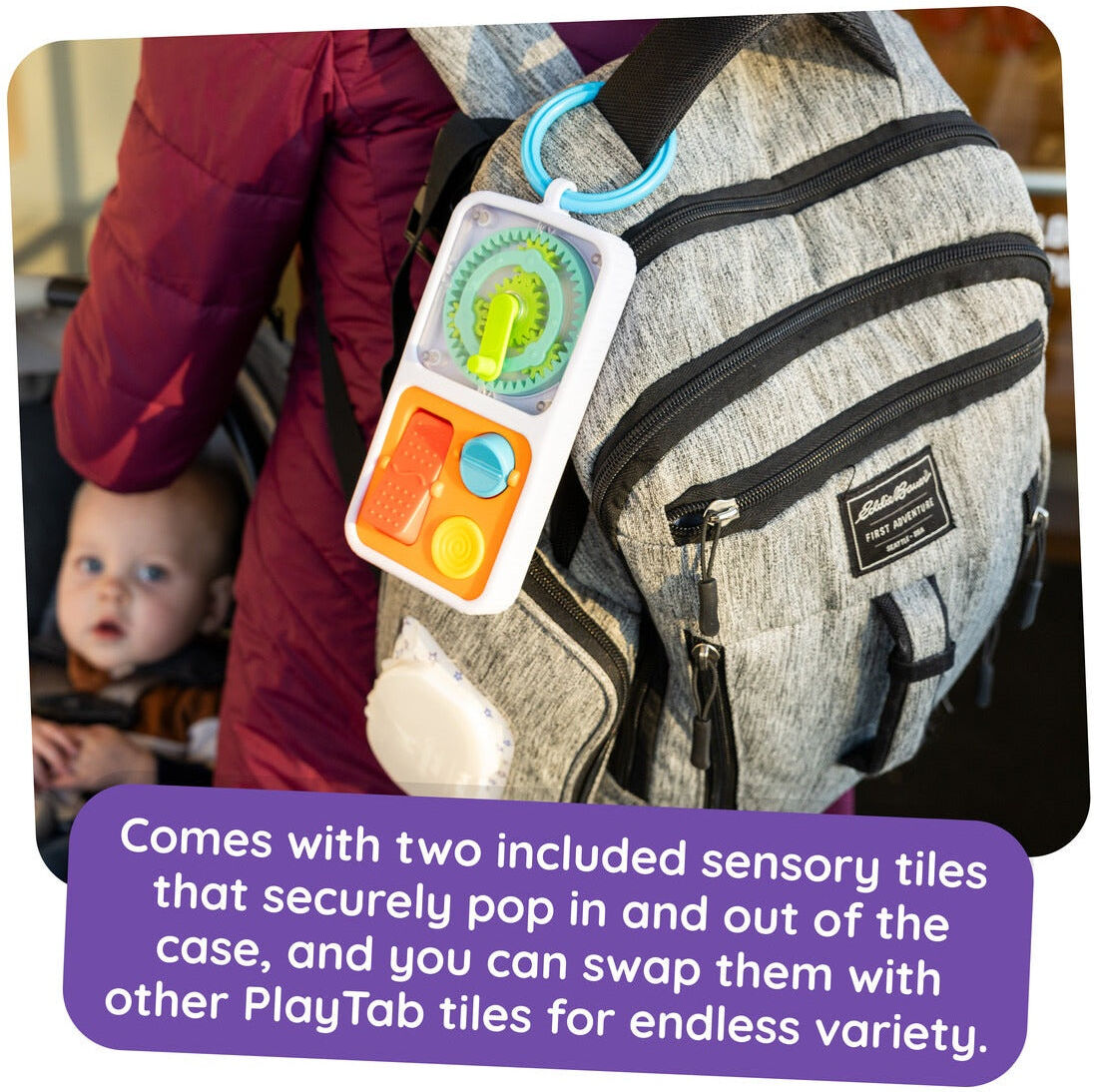 Fat Brain Toy Co. Fat Brain Toys PlayTab Go Portable Sensory Activity Toy for Travel and Everyday Exploration - Compact - Ages 3 and Up