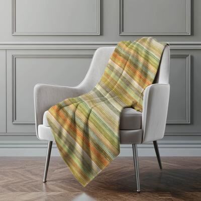 Addison Rugs Premium Machine Washable Ombre Stripe Sherpa Throw Blanket