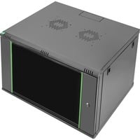 Wandgehäuse Dynamic Basic Serie - 600x600 mm (BxT), IT-Schrank schwarz, 9 Höheneinheiten