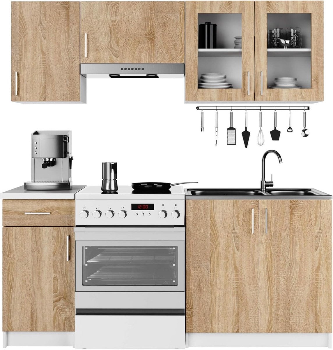 Keukenmeubelset Lima Compact Wit Sonoma Eik